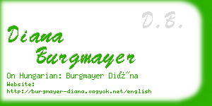 diana burgmayer business card